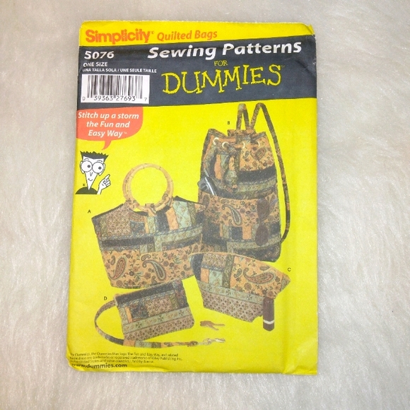 Simplicity 5076 Bags in 4 styles, Sewing for Dummies - Picture 1 of 4